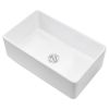 33.5x20 in Farmhouse Sink Undermount Kitchen Single Bowl Basin Fireclay White
