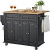 VEVOR Kitchen Island Cart Rolling Storage Cabinet on Wheel with Drawer & Shelves
