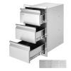 VEVOR Outdoor Kitchen Drawers 15" W x 25.4" H x 19" D, Box Frame Style Flush Mount BBQ Drawers with Stainless Steel Handle