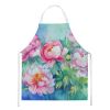 Peonies in Watercolor Apron Cooking Kitchen Server Baking Crafts Gardening for Adult Women Men, Unisex, Large, Multicolor