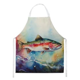 Rainbow Trout Apron Cooking Kitchen Server Baking Crafts Gardening for Adult Women Men, Unisex, Large, Multicolor