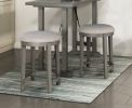 Light Gray Finish Counter Height Stools Set of 2, Foam Cushioned Seat Industrial Design Kitchen Dining Furniture