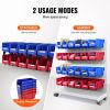 VEVOR Plastic Storage Bin, (11-Inch x 5-Inch x 5-Inch), Hanging Stackable Storage Organizer Bin, Blue/Red, 12-Pack