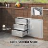 VEVOR Outdoor Kitchen Door Drawer Combo 38.3''W x 22.7''H x 20.7''D, BBQ Access Door/Triple Drawers Combo with Stainless Steel Handles