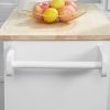 HOMCOM Kitchen Island Cart Rolling Trolley Cart with Drawer, Storage Cabinet & Towel Rack, White