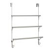 SnugFit Over-the-Door 3-Tier Towel Bar with 2 Hooks, Satin Nickel