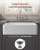 33.5x20 in Farmhouse Sink Undermount Kitchen Single Bowl Basin Fireclay White