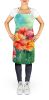Ohio Scarlet Carnations in Watercolor Apron Cooking Kitchen Server Baking Crafts Gardening for Adult Women Men, Unisex, Large, Multicolor