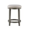 Light Gray Finish Counter Height Stools Set of 2, Foam Cushioned Seat Industrial Design Kitchen Dining Furniture