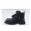 (4Pack)Clear Glossy Plastic Extra Tall Shoe Box with Lid, Adult Size,One Pair of Size, One Tier