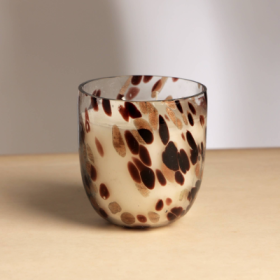 Ethereal Splutter Glass Scented Wax Candle (Color: Brown)