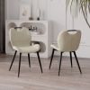 Modern Dining Chair Set of 2, Comfortable Dining Room Chairs with Thick Cushions, Fabric Kitchen Side Chairs