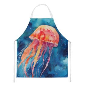 Jellyfish Apron Cooking Kitchen Server Baking Crafts Gardening for Adult Women Men, Unisex, Large, Multicolor (Default: Default)