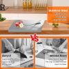 XXL cooked meat baking tray, double-sided cutting board, stainless steel rolling plate, breakfast tray, suitable for fruits, vegetables, meats
